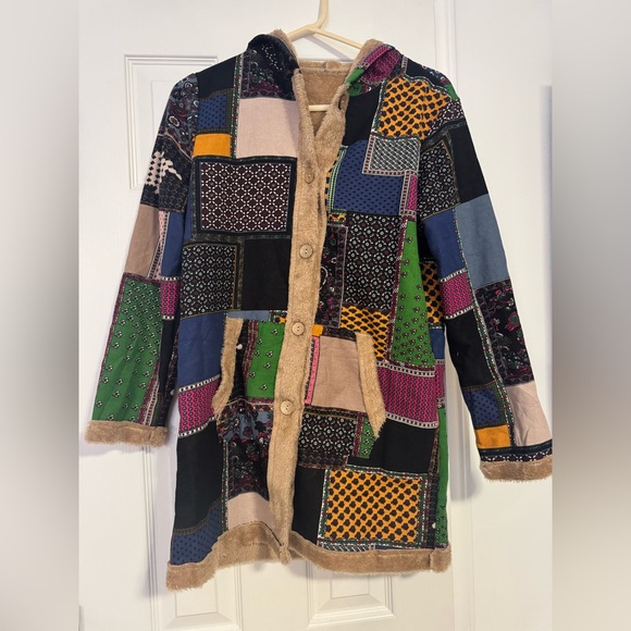 Jackets & Blazers - Patchwork Multicolor Women's Coat